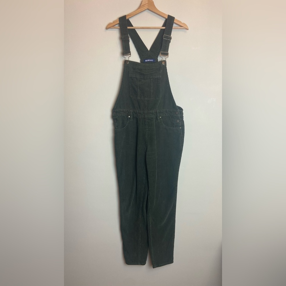 BlueSpice Green Corduroy Overalls | Women’s Juniors Size 11 | 100% Cotton